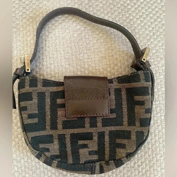 Authentic FENDI Zucca Canvas Micro Handbag - Picture 8 of 13